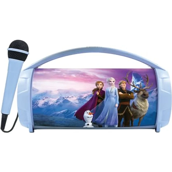 Lexibook Beleuchteter kabelloser Bluetooth-Lautsprecher mit Mikrofon Frozen, mehrfarbige Lichteffekte, 1200-mAh-Akku – Bild 2