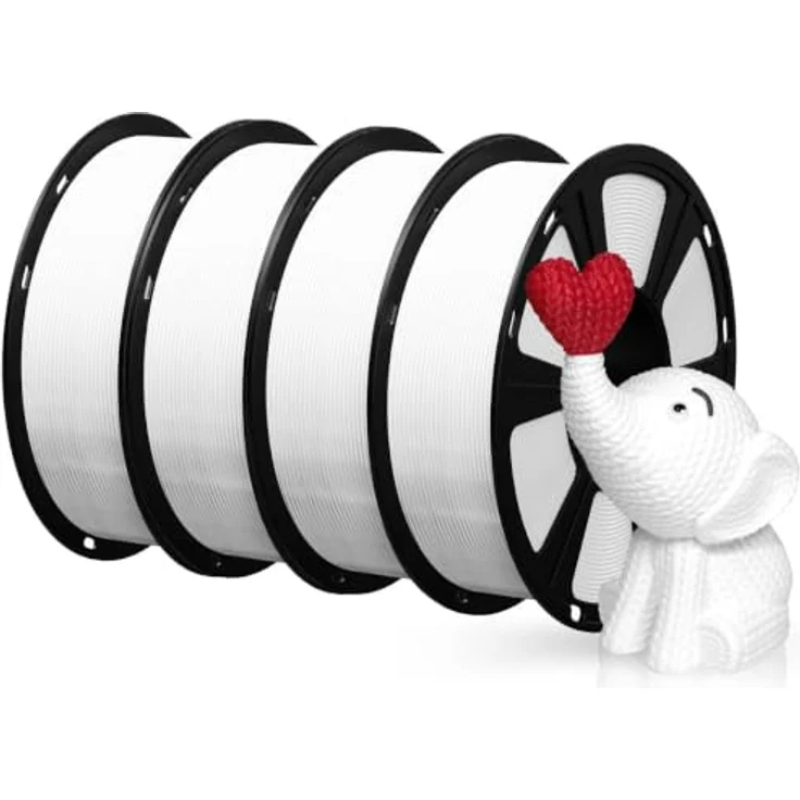GEEETECH PETG Filament 1.75 mm, Weiß, 4 kg Spule, Hochfestes 3D Drucker Filament mit geringer Verformung und hoher Kompatibilität – Bild 1