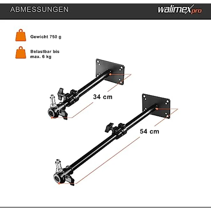 Walimex Wand-- Deckenstativ (54 cm) - Preisvergleich – Bild 3