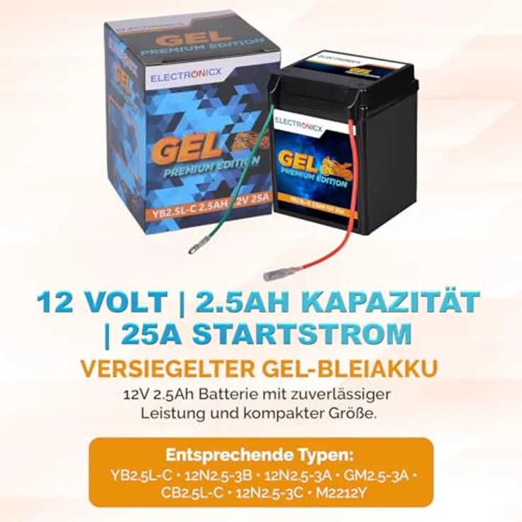 Electronicx Extreme Edition GEL Motorradbatterie 2.5Ah 12V, wartungsfrei, rüttelfest und auslaufsicher für Motorrad, Roller und Quad – Bild 5