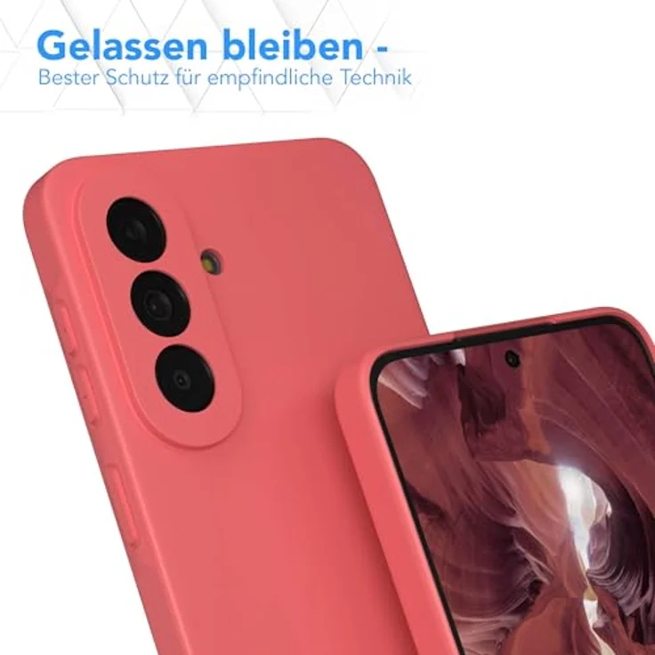 EAZY CASE Silikonhülle für Galaxy A57, dünn und stoßfest mit Kameraschutz, pastell hellrot matt, TPU Handyhülle mit herausragendem Grip und kabellosem Laden – Bild 4