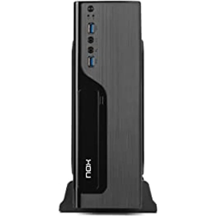 NOX LITE070 - NXLITE070 Mini-Tower mit Netzteil 500 W, USB 3.0, Lüfter 80 mm, Micro ATX, ITX, Frontpanel mit gebürsteter Optik, Schwarz – Bild 3