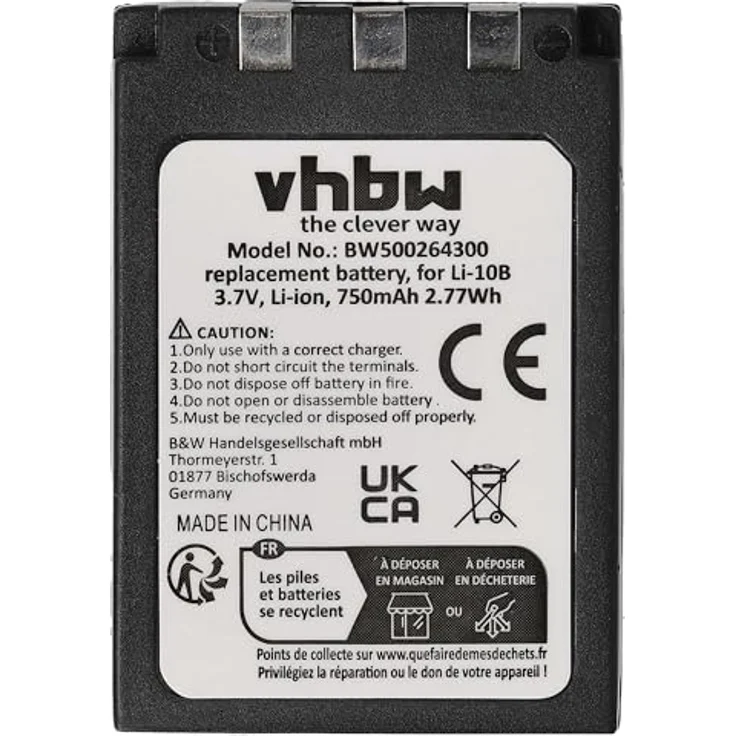 vhbw Akku kompatibel mit Olympus mju 600, wiederaufladbar, 750 mAh, Lithium-Ion, Hochleistungsakku – Bild 3