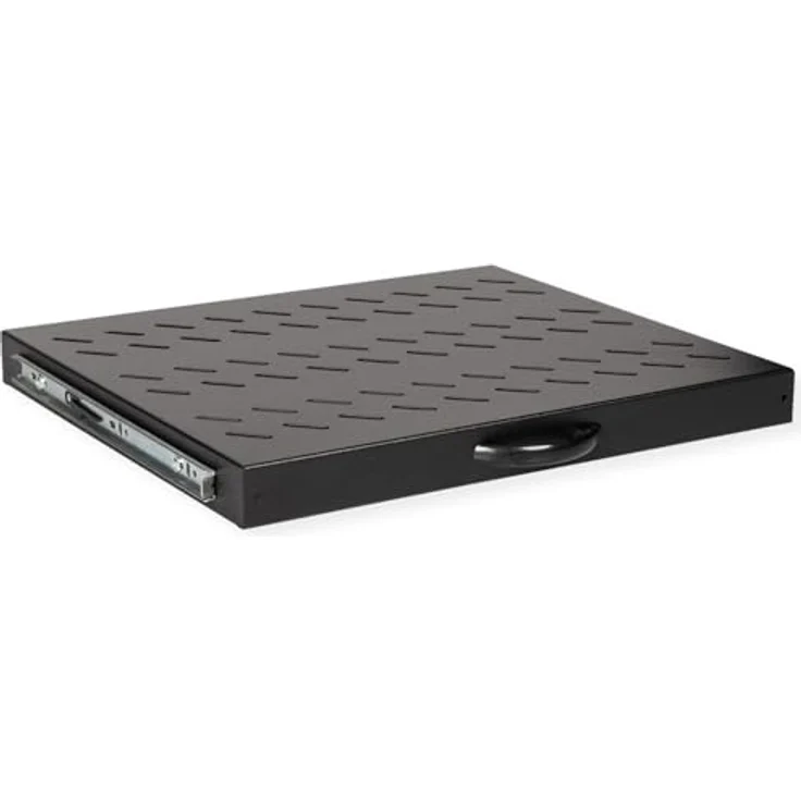 ROLINE 19-Zoll Fachboden 1 HE, ausziehbar, 350 mm Tiefe, Tragfähigkeit 25 kg, schwarz – Bild 1