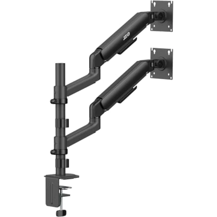 Ergo Office ER-692 Dual-Monitorhalterung für 2 Monitore (17–32 Zoll) mit Gasfedern, bis 10 kg pro Arm, VESA 75x75/100x100 – Bild 2