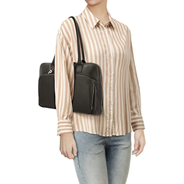 Picard Shopper Milano, eleganter Business-Shopper aus strukturiertem Rindsleder für Laptops bis 15 Zoll, schwarz – Bild 7