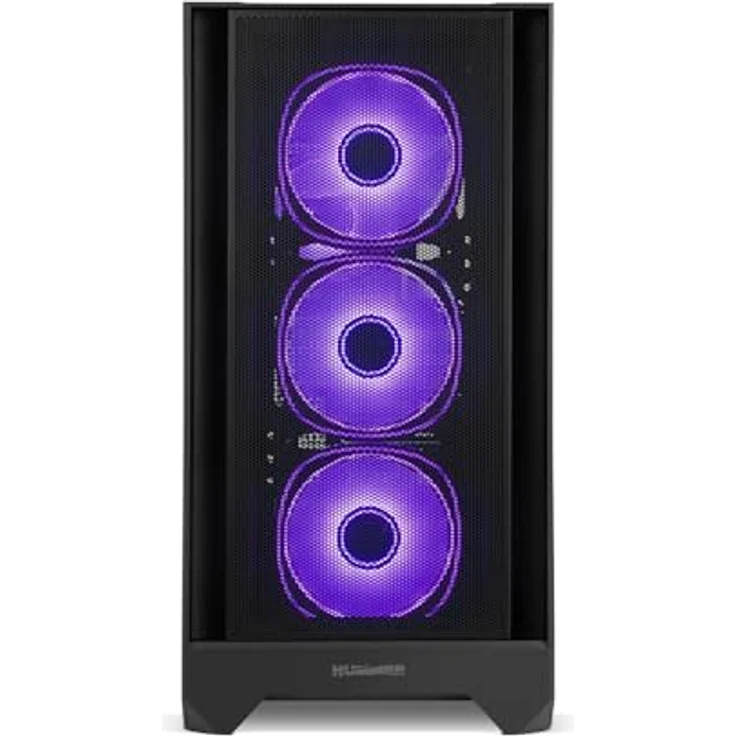 NOX XTREME PRODUCTS Hummer Plasma Semitower ATX, M-ATX, ITX, mit gehärtetem Glas, 4x vorinstallierten ARGB Lüftern, USB-C und 3.0, Schwarz – Bild 4