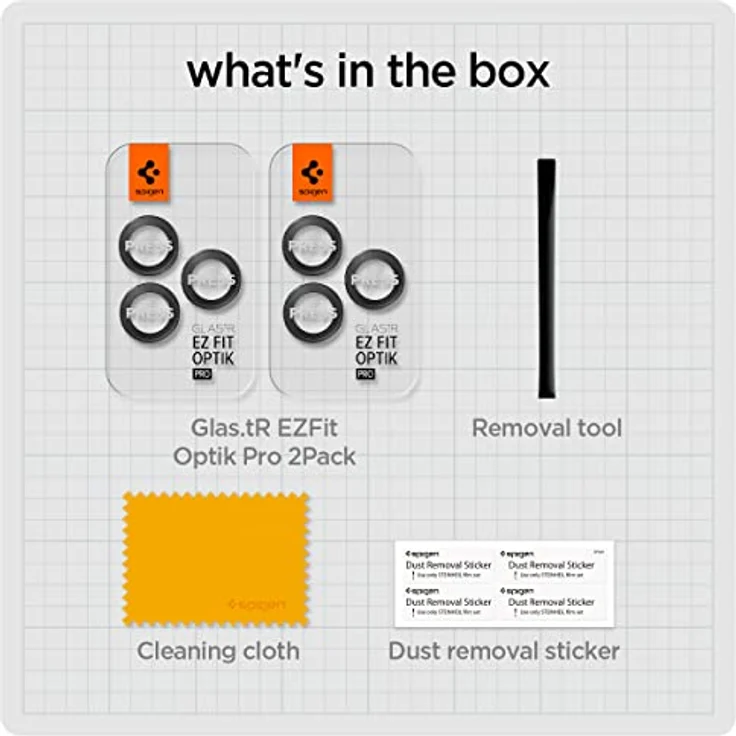 Spigen Glas.tR EZ Fit Optik Pro Kameraschutz für iPhone 15 Pro/Pro Max/14 Pro/Pro Max, 2 Stück, Schwarz, Individuelle Kameraprotektion, Anti-Kratzer – Bild 4