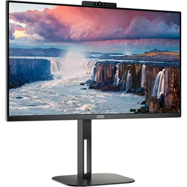 AOC 24V5CW 24 Zoll FHD Monitor, Webcam, Lautsprecher, höhenverstellbar, schwarz – Bild 3