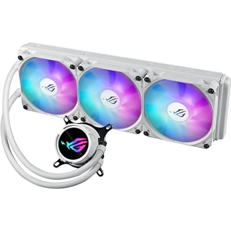 ASUS ROG STRIX LC III 360 ARGB All-in-One Flüssig-CPU-Wasserkühlung weiß (drei adressierbare ROG ARGB-Lüfter, Anti-Vibrations-Gummi, kompatibel mit Intel LGA 1700, 1200, 115X, AMD AM5, AM4) – Bild 1