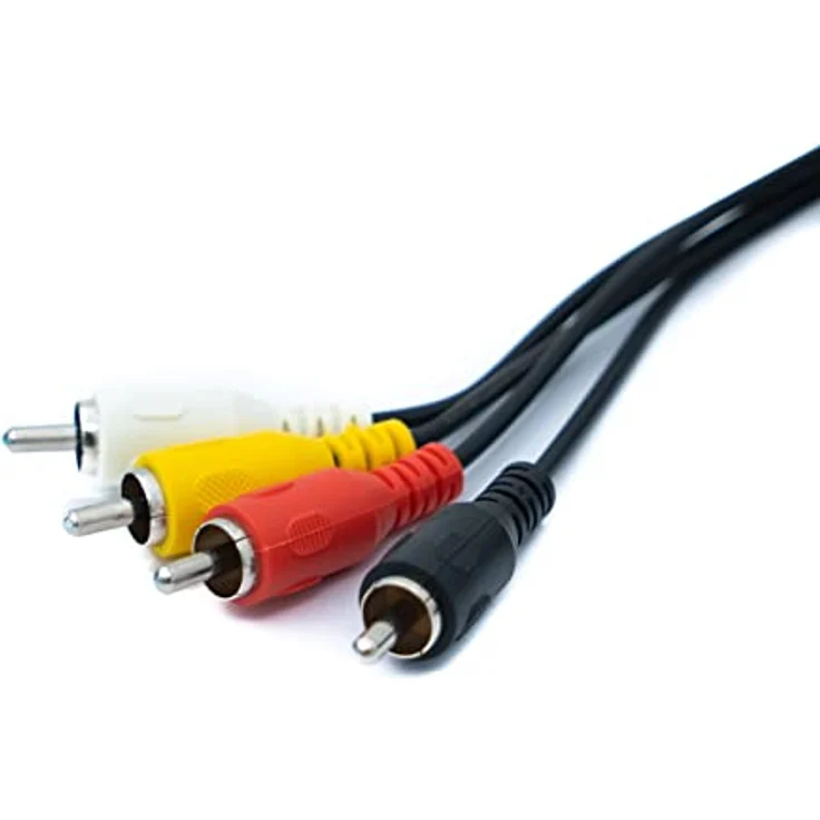 System-S Cinch 4 RCA Kabel 150 cm Stecker zu DIN 5 polig Stecker Stereo Adapter Schwarz – Bild 3