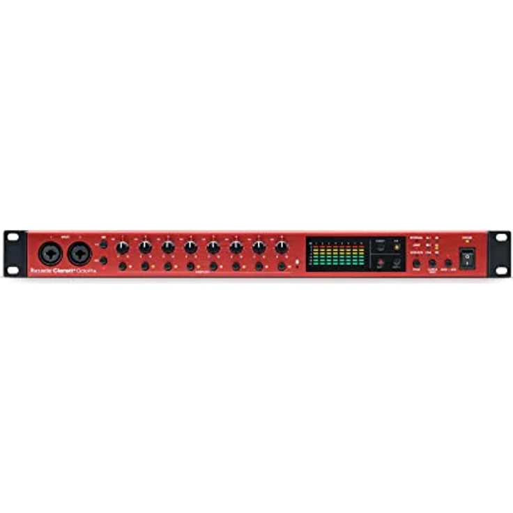 Focusrite Clarett+ OctoPre ADAT-Mikrofonvorverstärker mit acht Ins/Outs in professioneller Qualität für die Musikproduktion, mit hoher Dynamik, niedrigstem Rauschen und analoger Air-Funktion – Bild 2