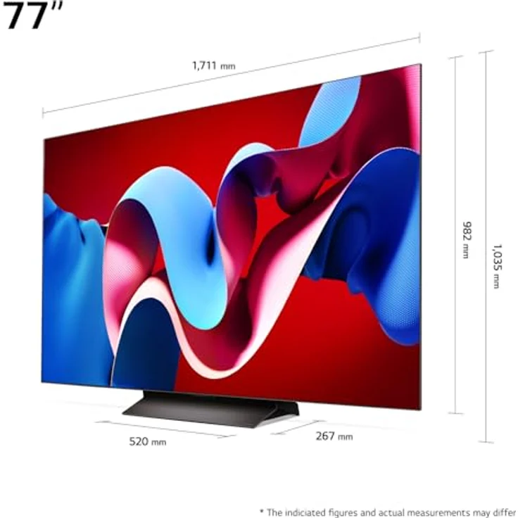 LG OLED77C47LA TV 77" OLED evo Fernseher mit α9 Gen7 4K AI-Prozessor, Dolby Vision, bis zu 120Hz [Modelljahr 2024] in Schwarz – Bild 3