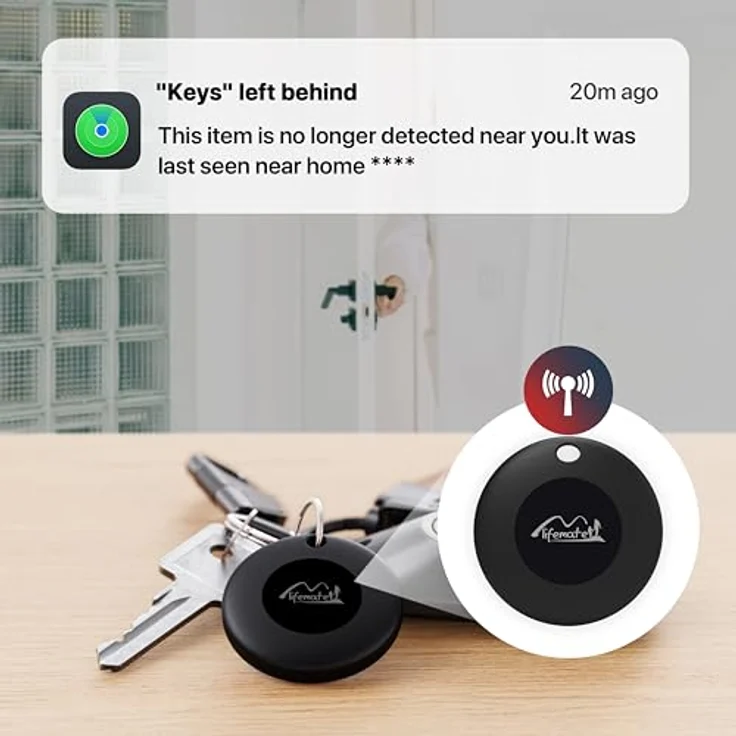 Lifemate Life Tag Schlüsselfinder, Bluetooth-Tracker mit IP65 wasserdicht, 100 Meter Reichweite, 2er Pack – Bild 3