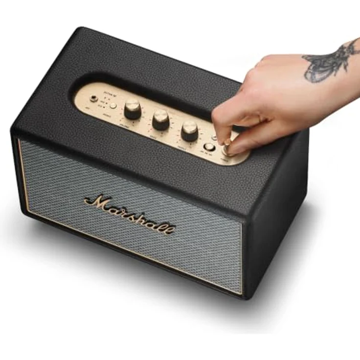 MARSHALL Acton IV Bluetooth-Home-Lautsprecher, raumfüllender Stereo-Sound, verbesserte Hochtöner, Black & Brass – Bild 8