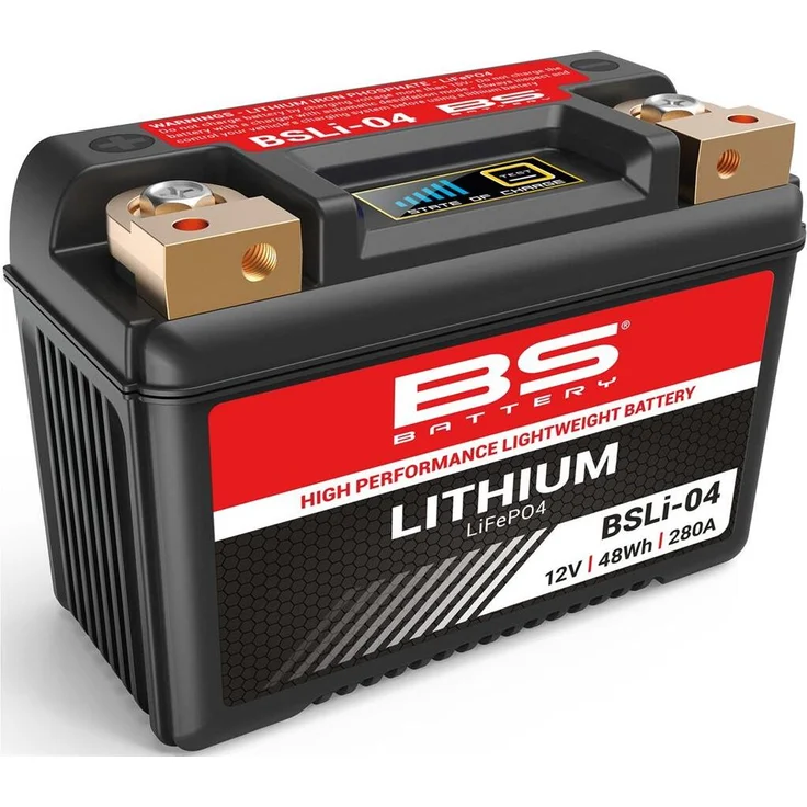 BS Battery Lithium-Ionen-Batterie BSLI-04/06, 12V, 4Ah, wasserdicht, leicht, hohe Kaltstartleistung, ultraschnelles Aufladen