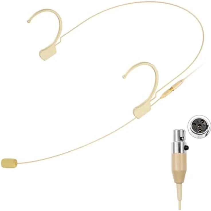 KIMAFUN Beiges Headset-Mikrofon, professionelles Over-Ear-Kondensator-Mikrofon mit abnehmbarem Ohrbügel, kompatibel mit SHU_re Wireless System, ideal für Bühnenauftritte und Moderation – Bild 1