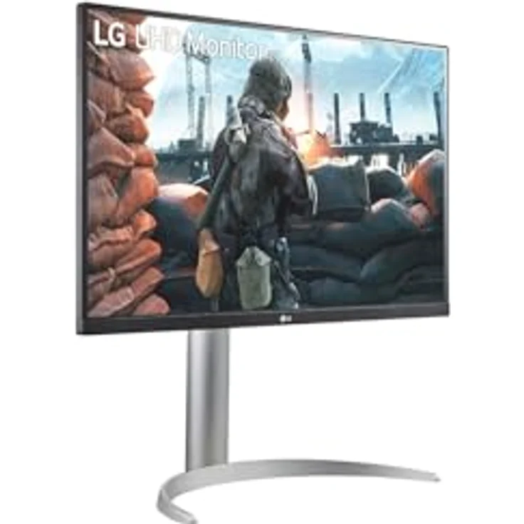 LG 27UP650P-W 68,4 cm (27 Zoll) 4K Ultra HD Monitor (AMD FreeSync, IPS-Panel, VESA DisplayHDR 400), Matt-Schwarz, Weiß – Bild 2