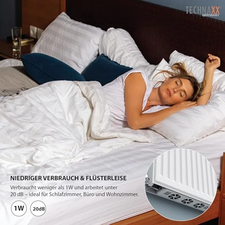 Technaxx TX-302, Heizkörperventilator zur Optimierung der Wärmeverteilung, weiss, mit Temperatursensor und leisen Betrieb – Bild 4