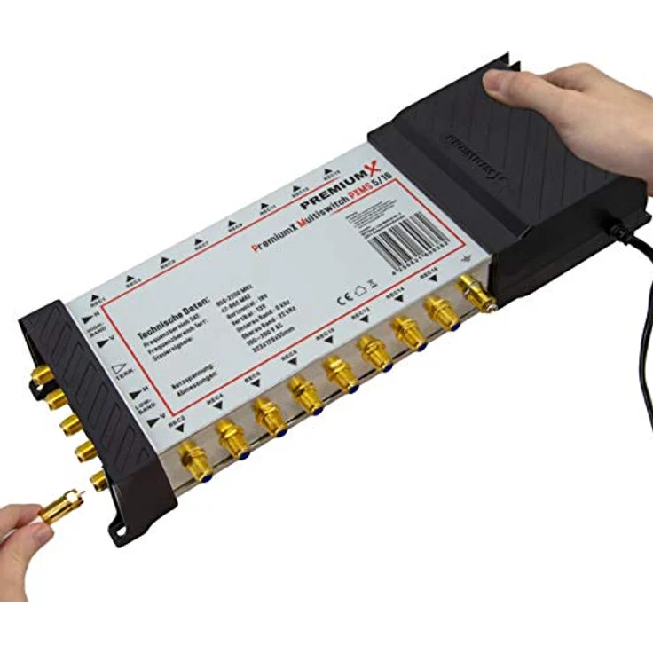 Premium X Multischalter Set 5/16, Satellitenverteiler für 16 Teilnehmer mit Quattro LNB, HDTV, 4K, UHD, 8K, inkl. 40 F-Steckern – Bild 3