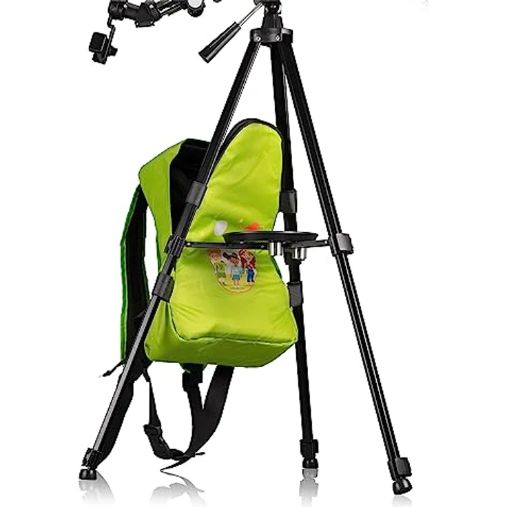 BRESSER junior Linsenteleskop 70/400 mit Rucksack grün, Teleskop für Kinder mit 20x-100x Vergrößerung und Smartphone-Halterung – Bild 4