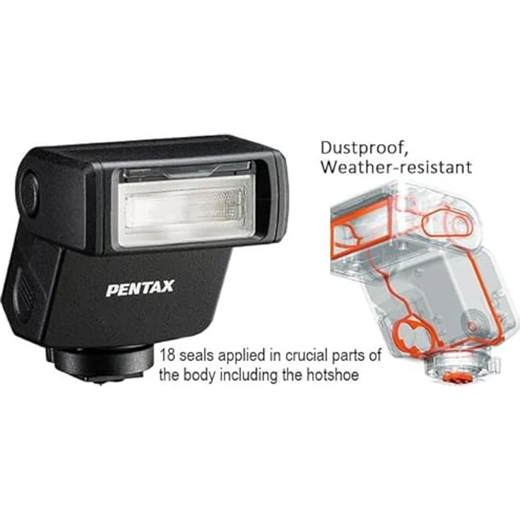 Pentax AF180FG - Kompaktes Blitzgerät mit P-TTL-Blitzautomatik, staub- und wetterfeste Konstruktion, für indirektes Blitzen, schwarz – Bild 2