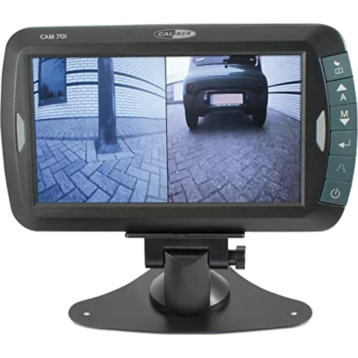 Caliber Rückwärtsansichtskameras - einschließlich 7 -Zoll -Monitor - für Auto oder Wohnmobil - Weitwinkel - Autofokus - drahtlose Verbindung - CAM701 - 800 x 480 Pixel Auflösung - Wetterfestes IP68 - Schwarz - 205 x 120 x 25 mm – Bild 2