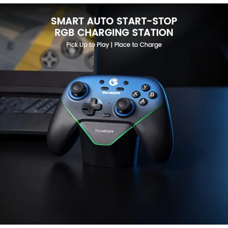 GameSir Super Nova, Multiplattform-Controller mit Ladestation, kabellos für Nintendo, Nachtblau – Bild 6