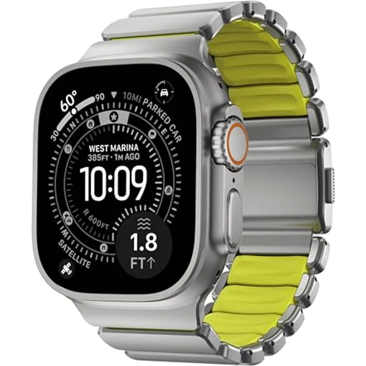 NOMAD Stratos Band I, Hybrid-Design für Apple Watch 42/44/45/46/49mm, Wasserresistent, Natural Volt – Bild 1