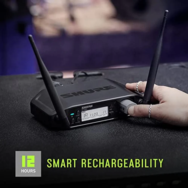 Shure GLXD1+ Wireless Bodypack Sender mit umkehrbarem Gürtelclip und SB904 Batterie (12 Stunden Laufzeit) - zur Verwendung mit GLX-D+ Dual Band Wireless Mikrofonsystemen (Empfänger separat erhältlich) – Bild 5