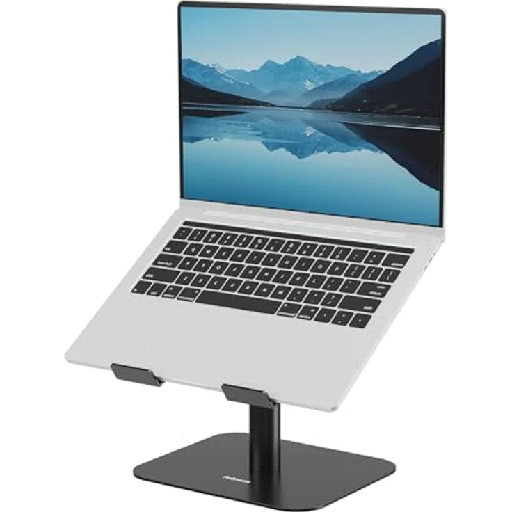 Fellowes Alumia™ Laptopständer, ergonomisch, höhen- und neigungsverstellbar, aus recyceltem Aluminium, schwarz, platzsparend für Büro & Zuhause – Bild 1