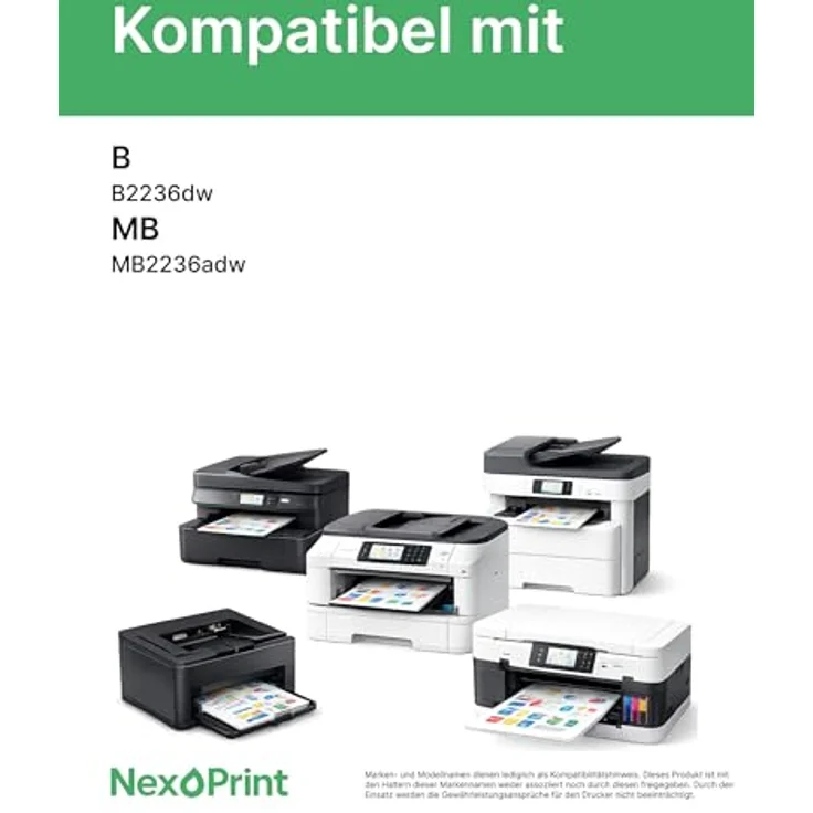 NexoPrint kompatibler Toner für Lexmark B222000, schwarz, für B2236dw MB2236adw, 1200 Seiten, brillante Druckqualität – Bild 2