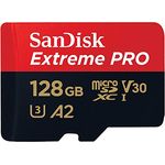 SanDisk Extreme PRO microSDXC UHS-I Speicherkarte 128 GB + Adapter & RescuePRO Deluxe (Für Smartphones, Actionkameras oder Drohnen, A2, Class 10, V30, U3, 200 MB/s Übertragung)