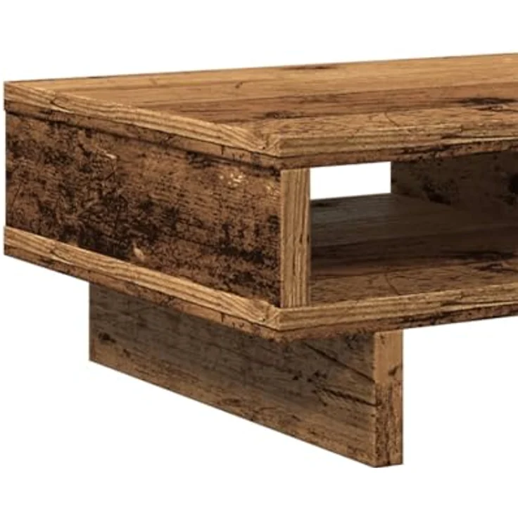 vidaXL Monitorständer Altholz-Optik, 50x27x15 cm, mit 2 Fächern und langlebigem Holzwerkstoff – Bild 4