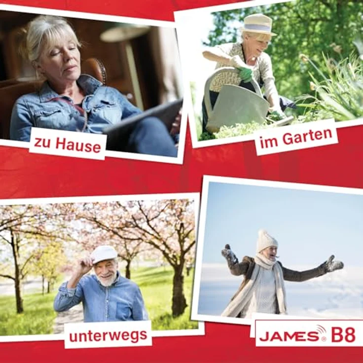 James B8 (Weiss) Notruf- und Sicherheitsuhr für Senioren, Sturzerkennung, Notruf-Knopf & GPS-Ortung, Gesundheitsfunktionen, Familien-App + Inklusive SIM Karte & Monatstarif – Bild 5