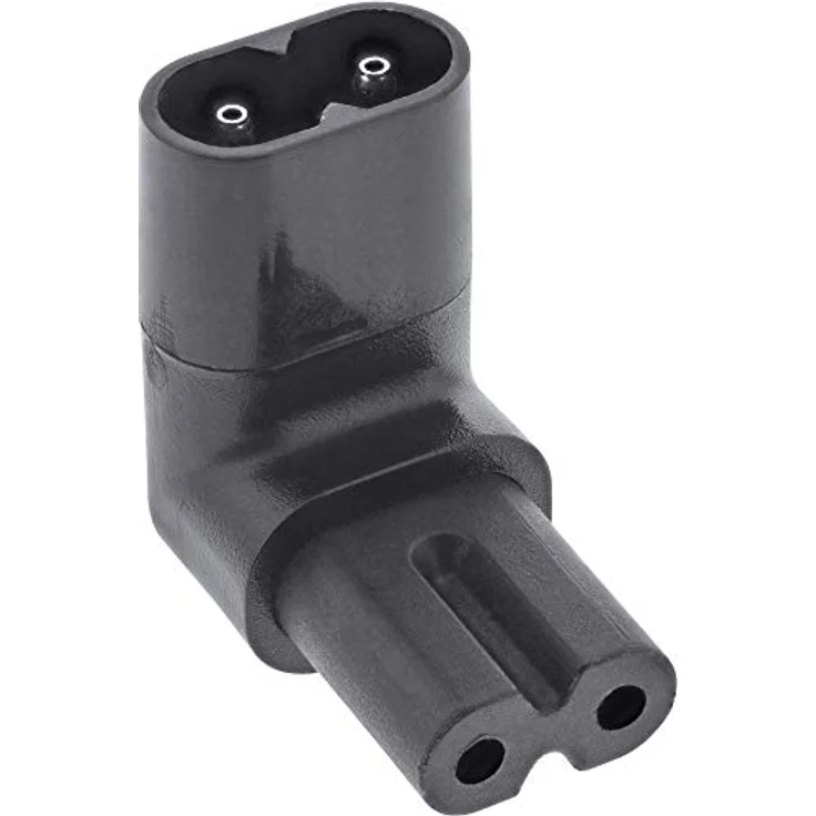 InLine - Adapter für Power Connector - IEC 60320 C8 nach oben angewinkelt bis IEC 60320 C7 nach unten abgewinkelt - 2,5 A - Schwarz (16723H) – Bild 2
