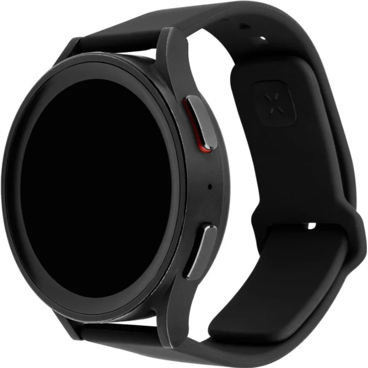 FIXED Sporty Strap Set | Silikonarmband mit Schnellwechsel-System, 20mm, Schwarz, für Smartwatches mit 160-235 mm Handgelenkumfang