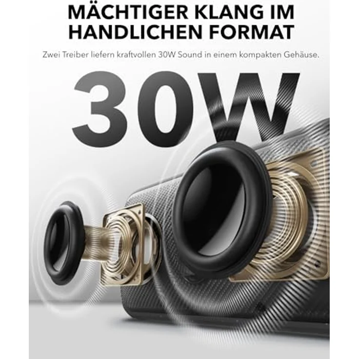 soundcore Motion 300 Hi-Res Bluetooth Lautsprecher mit BassUp, Lautsprecher Boxen Bluetooth mit SmartTune-Technologie, 30W Stereo, Abnehmbarem Gurt, IPX7 Wasserschutz, für Garten, Camping und Wandern – Bild 5