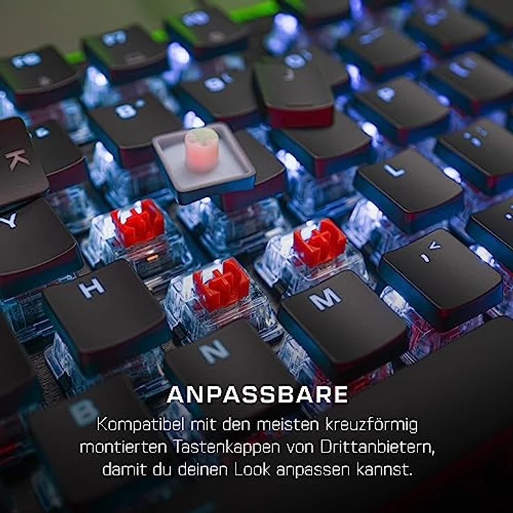 Roccat Vulcan II – Mechanische PC Gaming-Tastatur, anpassbare RGB-Beleuchtung, abnehmbare Handballenauflage, Titan II Linear Schalter, Aluminiumplatte, Schwarz – Bild 5