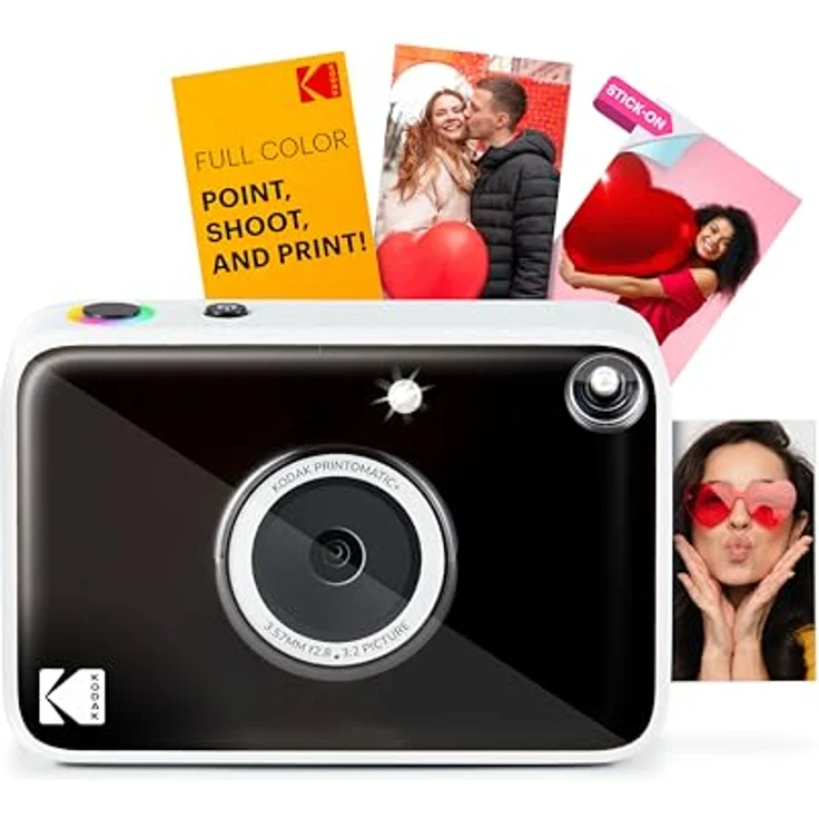 Kodak Printomatic+ Sofortbild Digitalkamera 10MP, RGB LED, druckt wisch- und wasserfeste 2x3" Fotos, schwarz – Bild 1