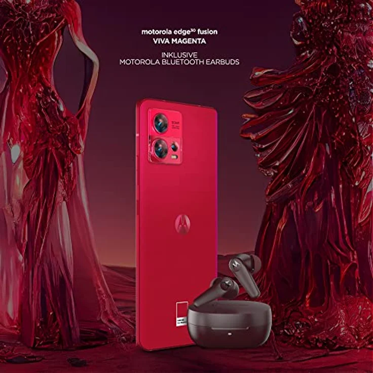 Motorola edge30 Fusion Smartphone (6,55"-FHD+-Display, 50-MP-Kamera, 8/128 GB, 4400 mAh, Android 12), Viva Magenta, inkl. Schutzcover u. Earbuds + KFZ-Adapter  – Bild 2