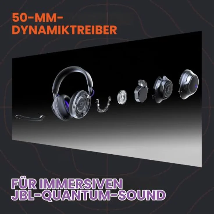 JBL QUANTUM 520, Over-ear Gaming-Headset mit 50-mm-Treibern, Hi-Res-Audio und Dual Wireless, Bluetooth Schwarz – Bild 4
