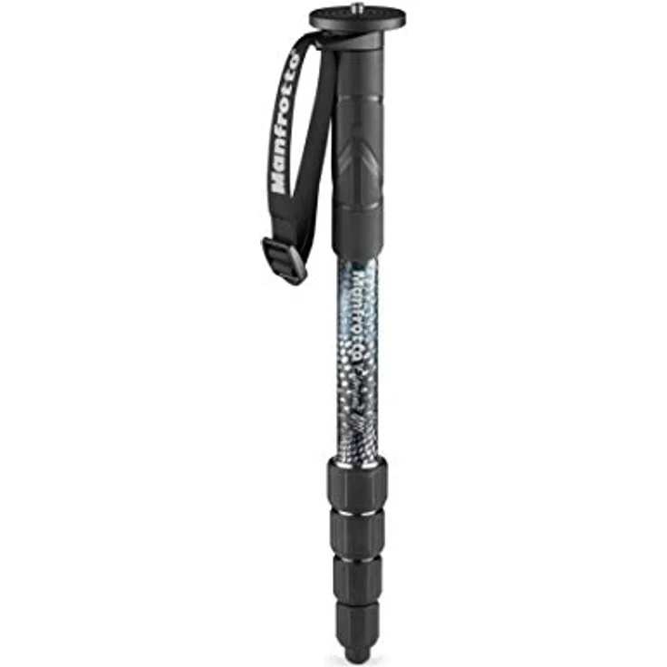 Manfrotto Element MII MMELMIIA5BK, leichtes Alu-Reise-Einbeinstativ, 5 Segmente, Handgelenkschlaufe, Gummigriff, Drehverschlüsse, Traglast bis zu 15 kg, für Kompakt-, spiegellose und DSLR-Kameras – Bild 2