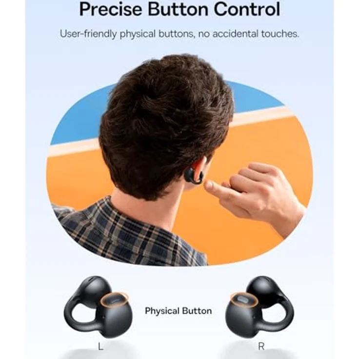 Baseus Bass BC1, Open-Ear TWS Kopfhörer mit Clip-On, leichter Tragekomfort, kraftvoller Bass, schwarz – Bild 7