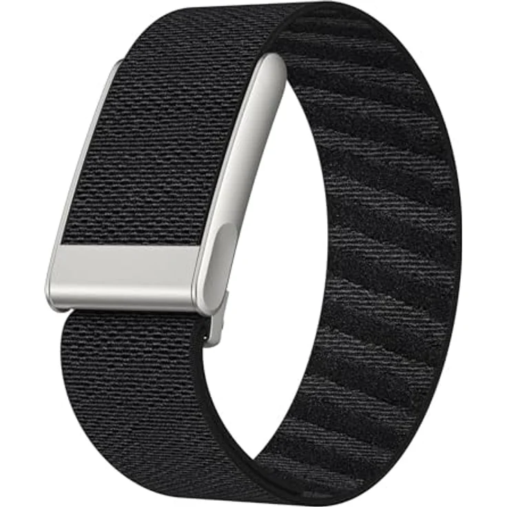 Wigento Smartwatch-Armband Nylon für Whoop 5.0, elastisch und verstellbar, schwarz, Zinklegierung – Bild 1