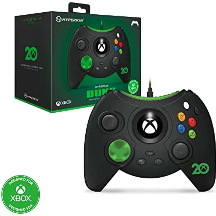 Hyperkin Duke Wired Controller, Gaming Controller für Xbox One S, Xbox Series X und PC, Schwarz, mit Share-Taste und Type-C-Anschluss