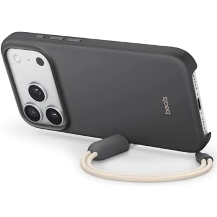 Beats iPhone 17 Pro Kickstand Case mit MagSafe, Kamerasteuerung, integrierter Ständer und Trageschlaufe, Matte Außenseite, Innenfutter aus Mikrofaser – Granitgrau – Bild 1