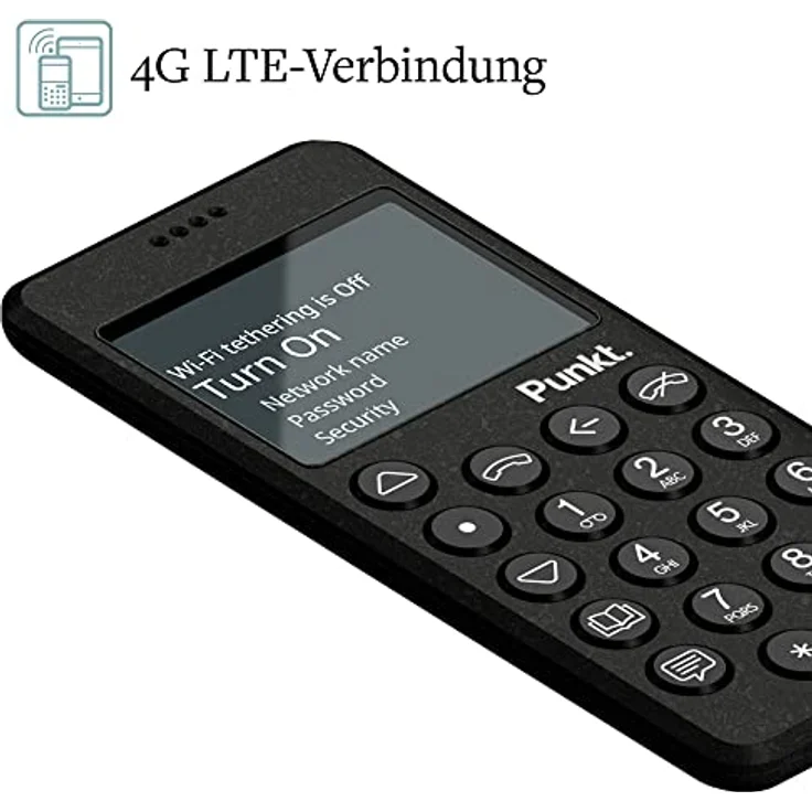 Punkt. MP02 Minimalistisches Handy mit 4G LTE, Schwarz, Digitale Sicherheit, Wi-Fi Hotspot – Bild 3