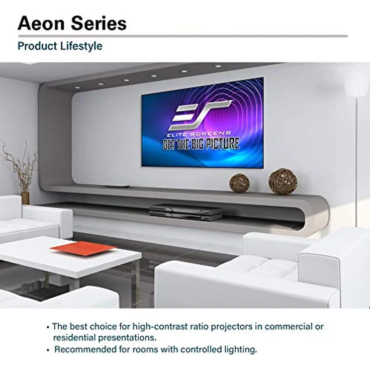Elite Screens Aeon Edge Free AR100WH2 Rahmenleinwand kein sichtbarer Rahmen 221,0cm x 124,0cm (BxH) 16:9 – Bild 4