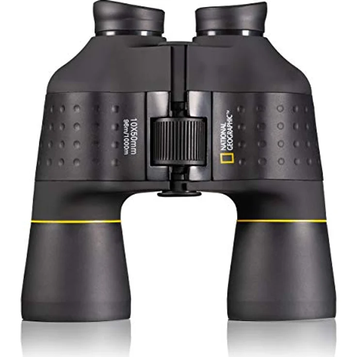 National Geographic Fernglas 10x50 Porro mit Mitteltriebfokussierung, robuster Gummiarmierung und Stativanschlussgewinde inklusive Transporttasche – Bild 3